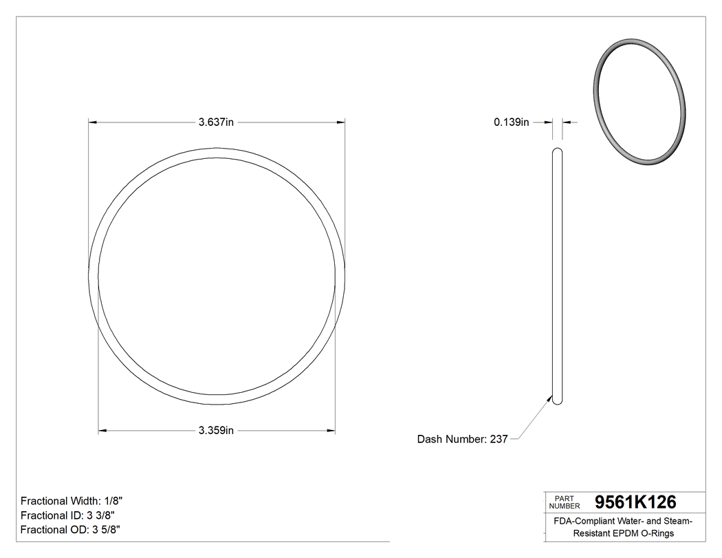 Technical drawing - 9561K126